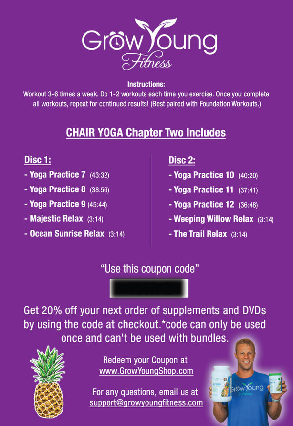 Grow Young Fitness Chair Yoga DVD Chapter 2 insert