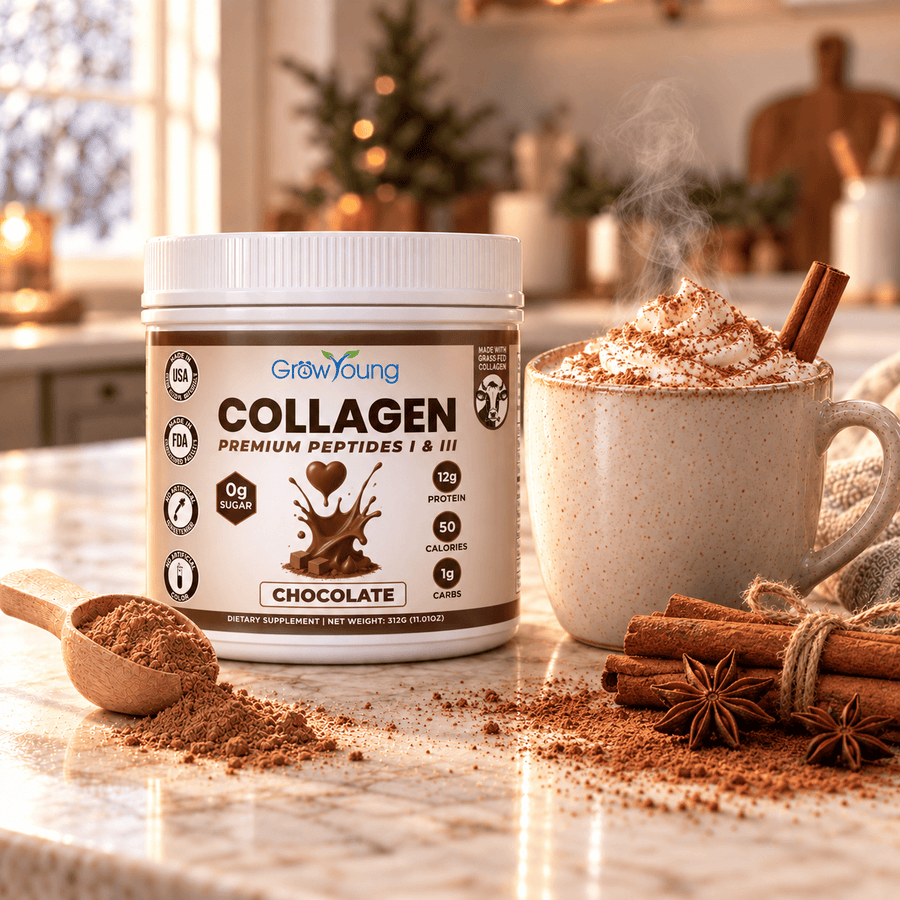 Chocolate Collagen with a cinnamon-spiced hot drink