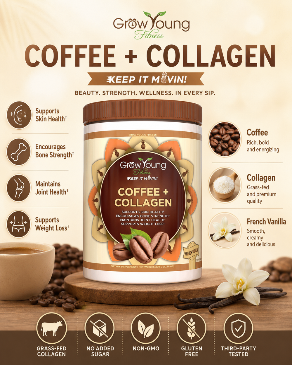 Coffee + Collagen - French Vanilla
