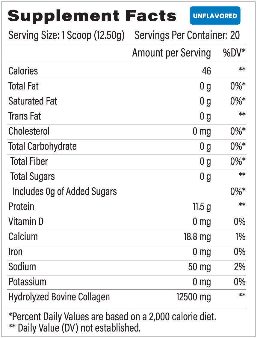 Unflavored Nutrition Facts