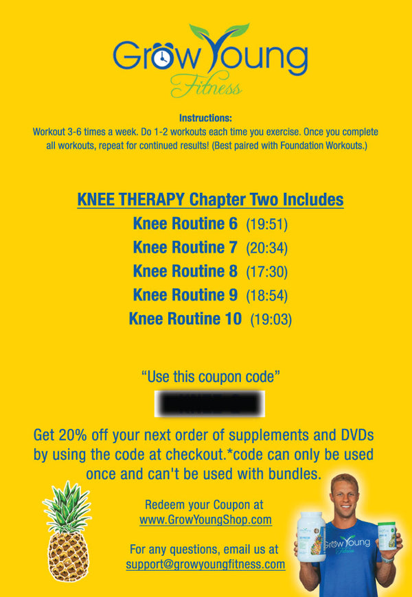 Grow Young Fitness Knee Therapy DVD Chapter 2 insert
