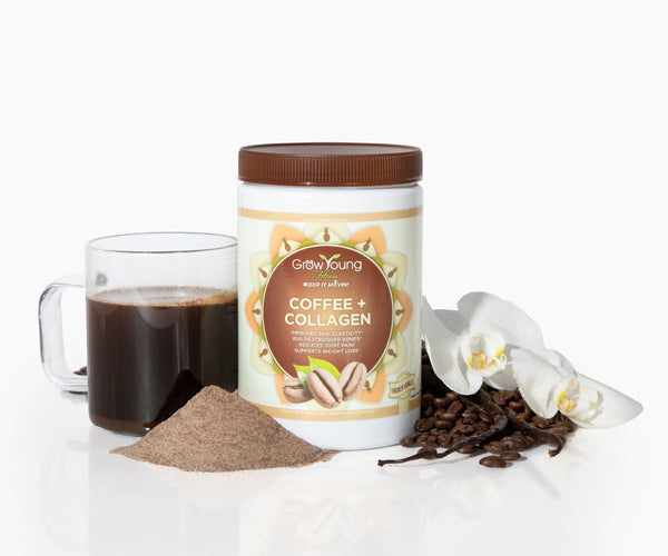 Grow Young Fitness Coffee + Collagen in a coffee cup