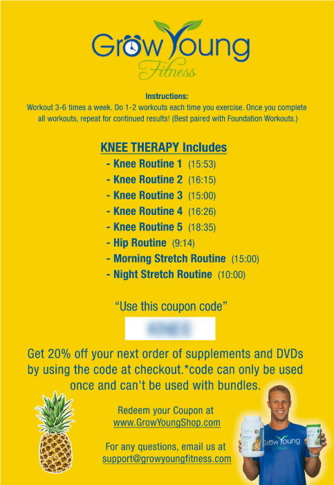 Grow Young Fitness Knee Therapy DVD insert