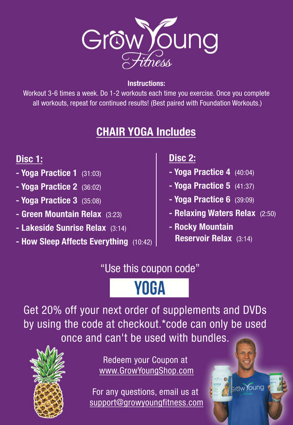 Grow Young Fitness Chair Yoga DVD Chapter 1 insert