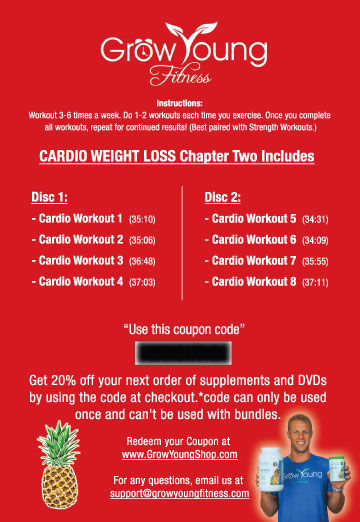 Grow Young Fitness Cardio Weight Loss DVD Chapter 2 insert