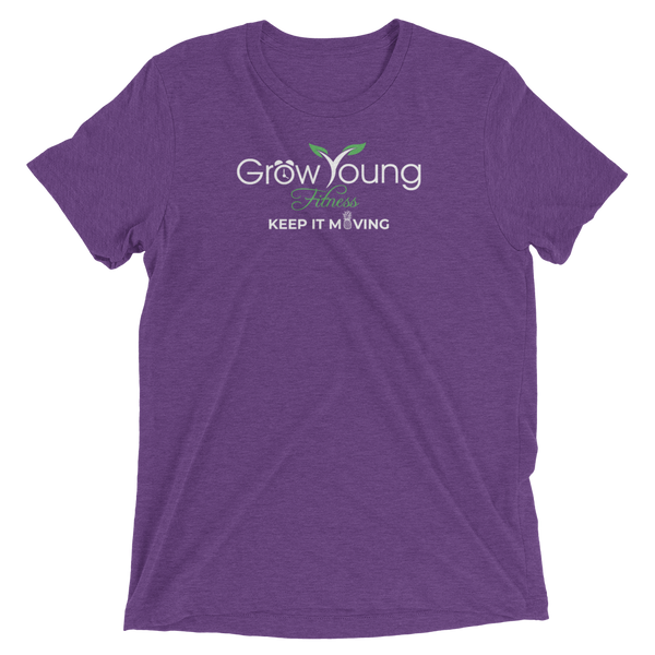 Tri-blend t-shirt - Purple with grow young fitness logo