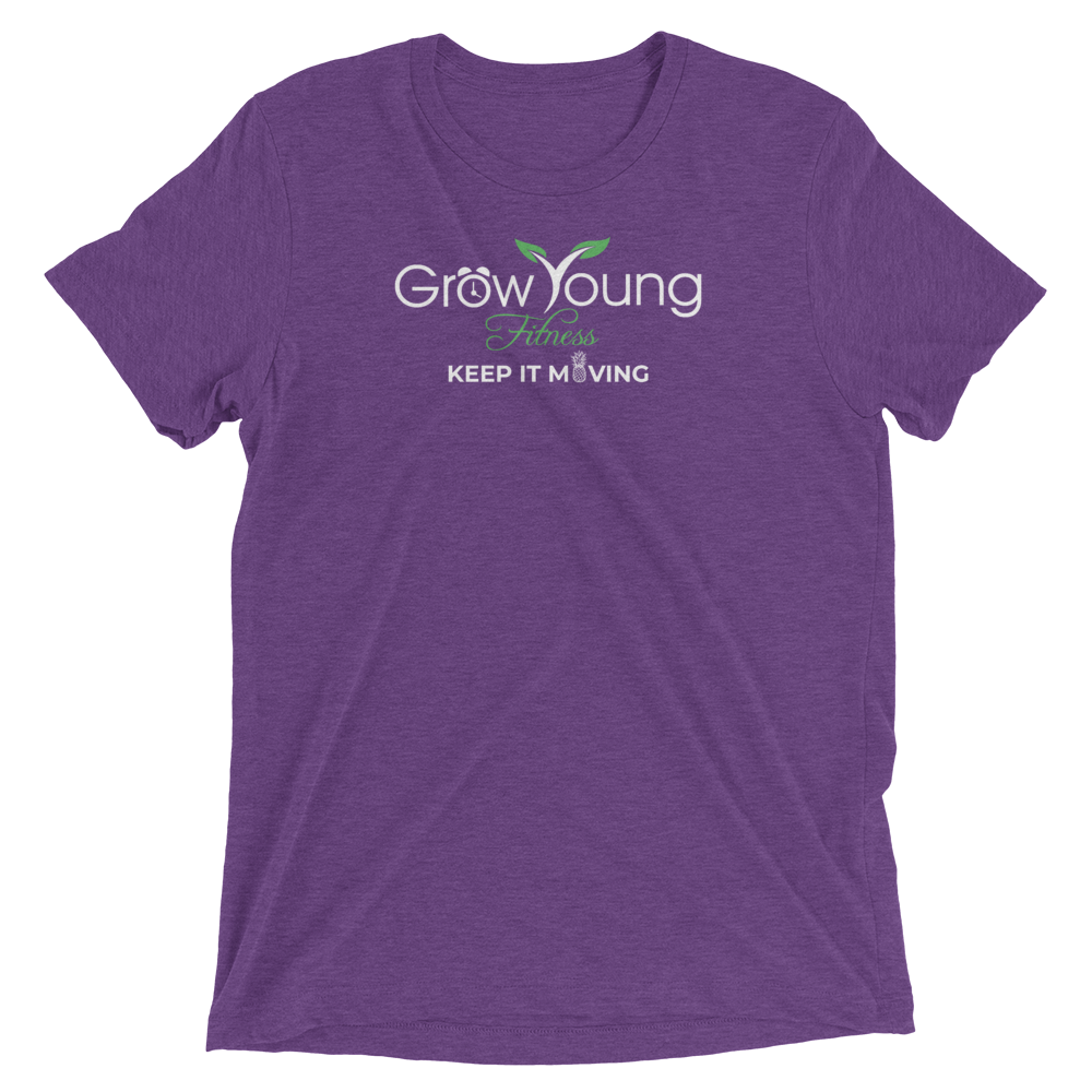 Tri-blend t-shirt - Purple with grow young fitness logo