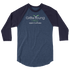 Heather Denim/Navy 3/4 sleeve raglan shirt with grow young fitness logo