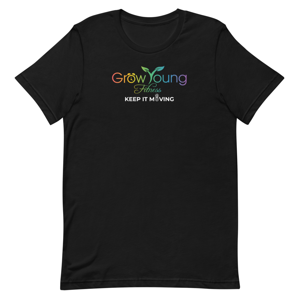 Short Sleeve Black T-shirt With Grow Young Fitness Logo