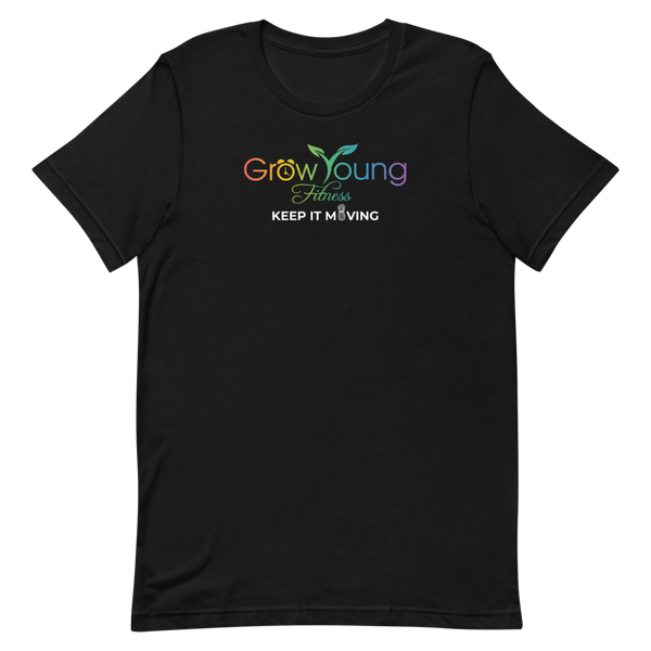 Short Sleeve Black T-shirt With Grow Young Fitness Logo
