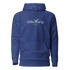 Royal blue sweatshirt with a grow young fitness logo on front